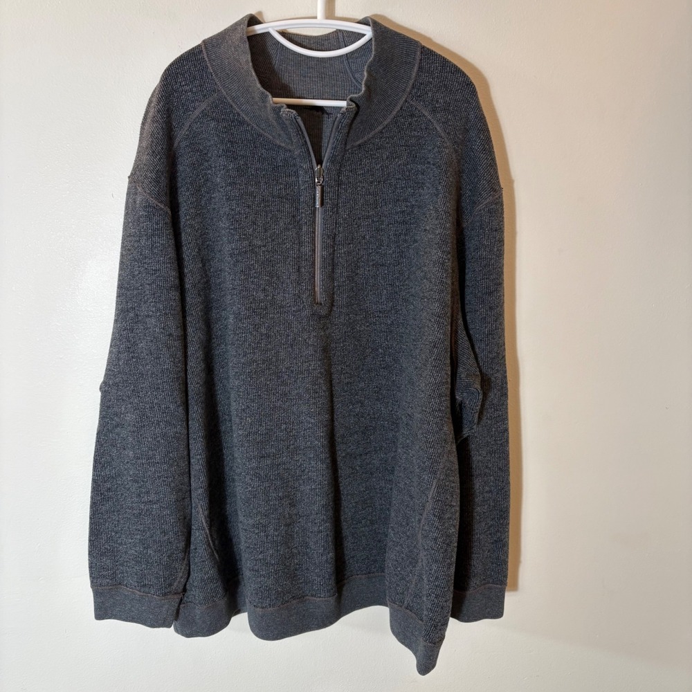 Tommy Bahama Mens Reversible Quarter Zip Pullover Sweater Size XXL